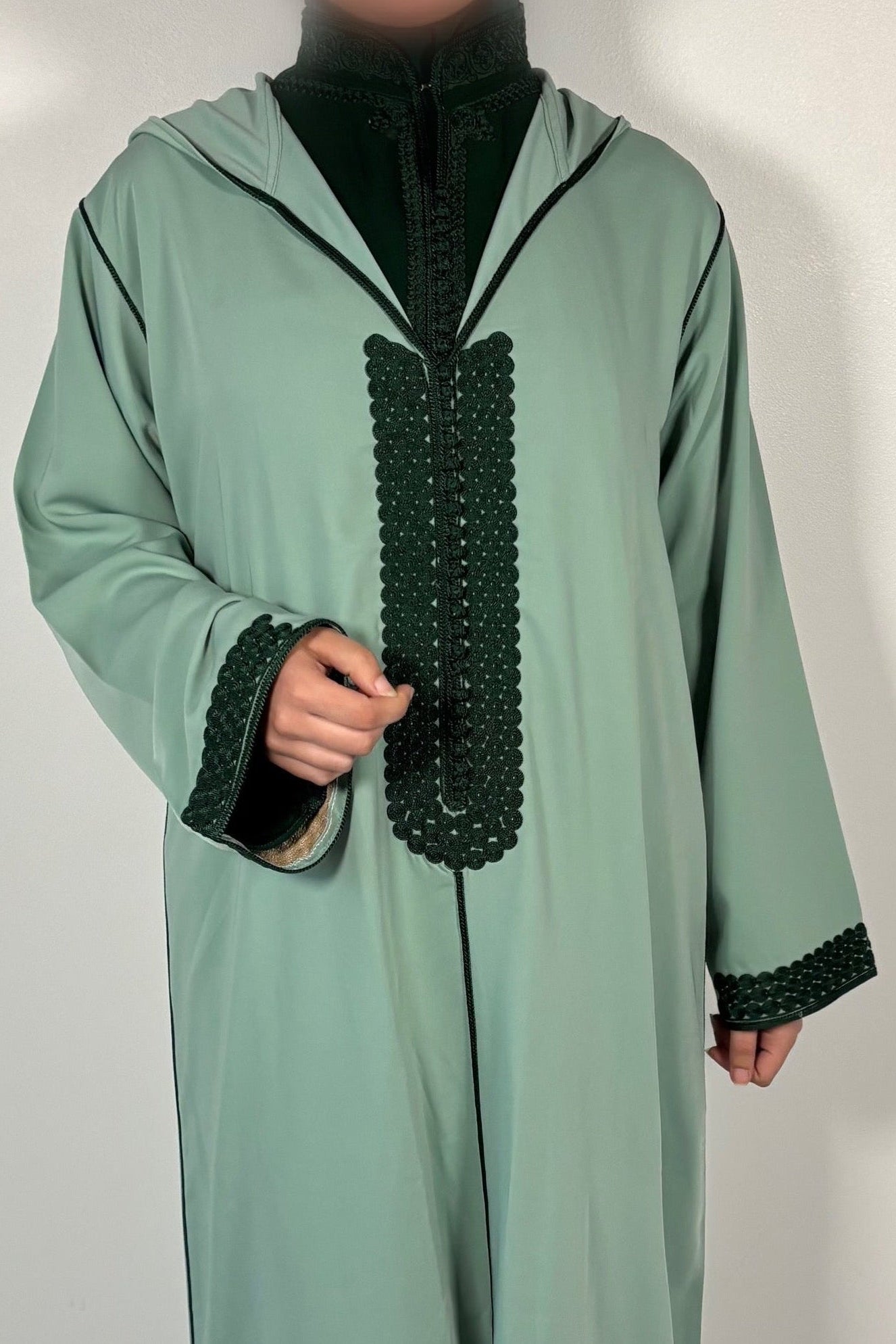 Jellaba deux pièces vert