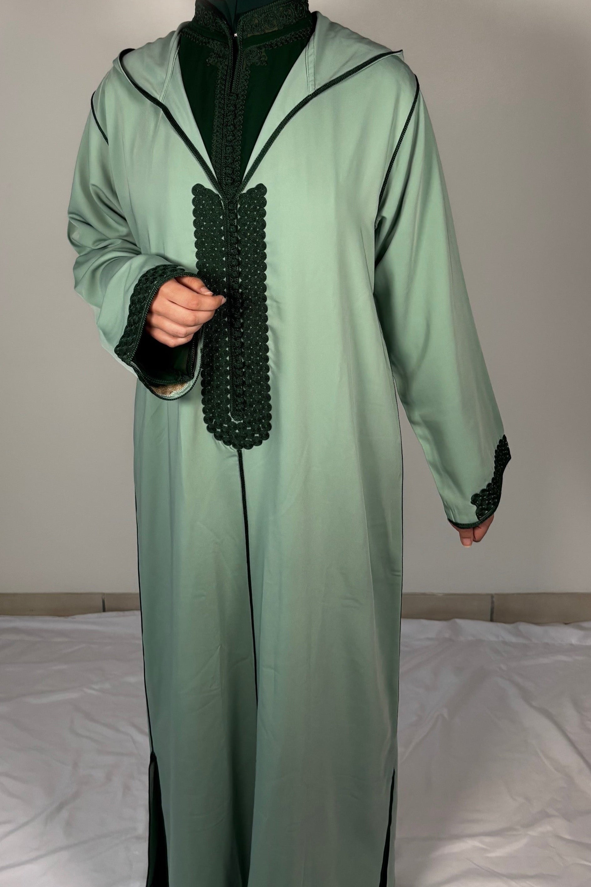 Jellaba deux pièces vert