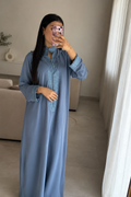 Jellaba deux pièces bleu