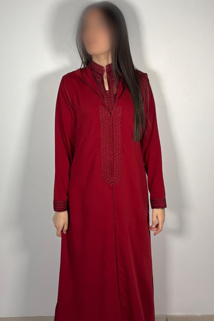 Jellaba deux pièces rouge
