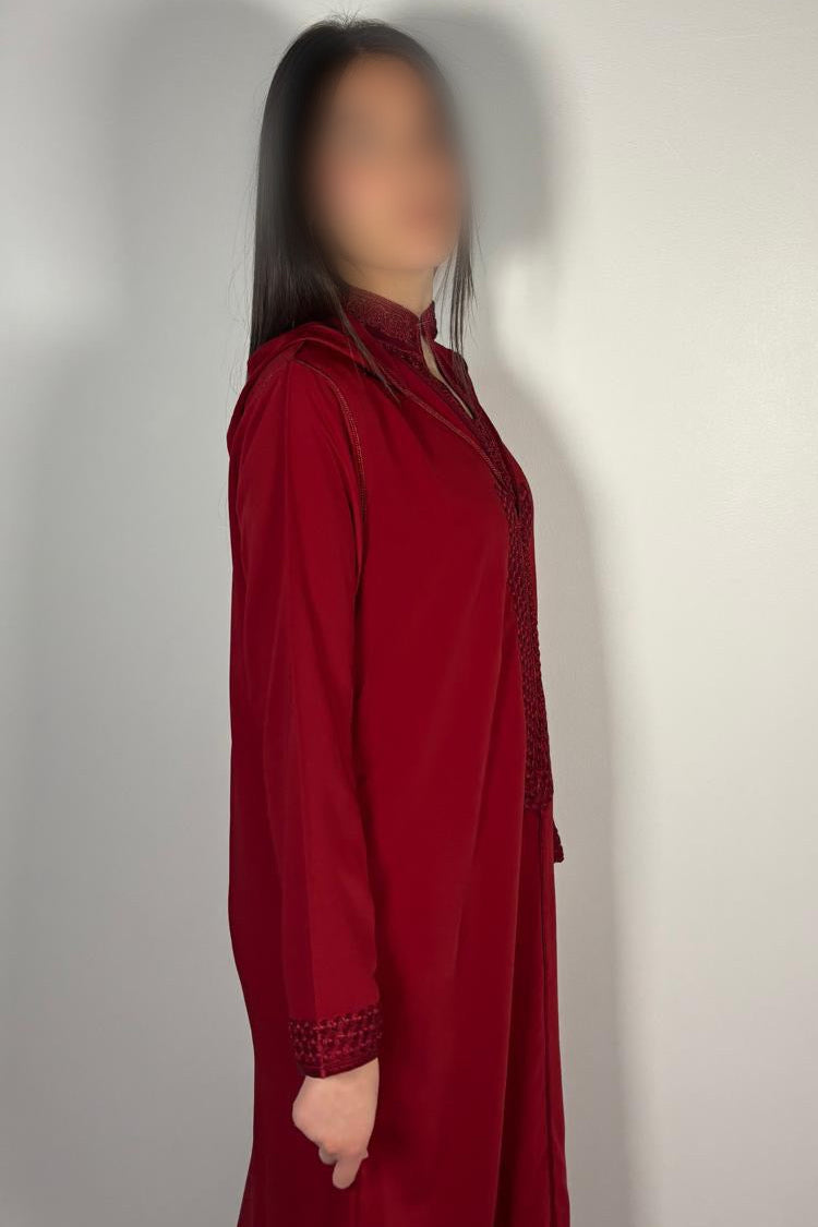 Jellaba deux pièces rouge