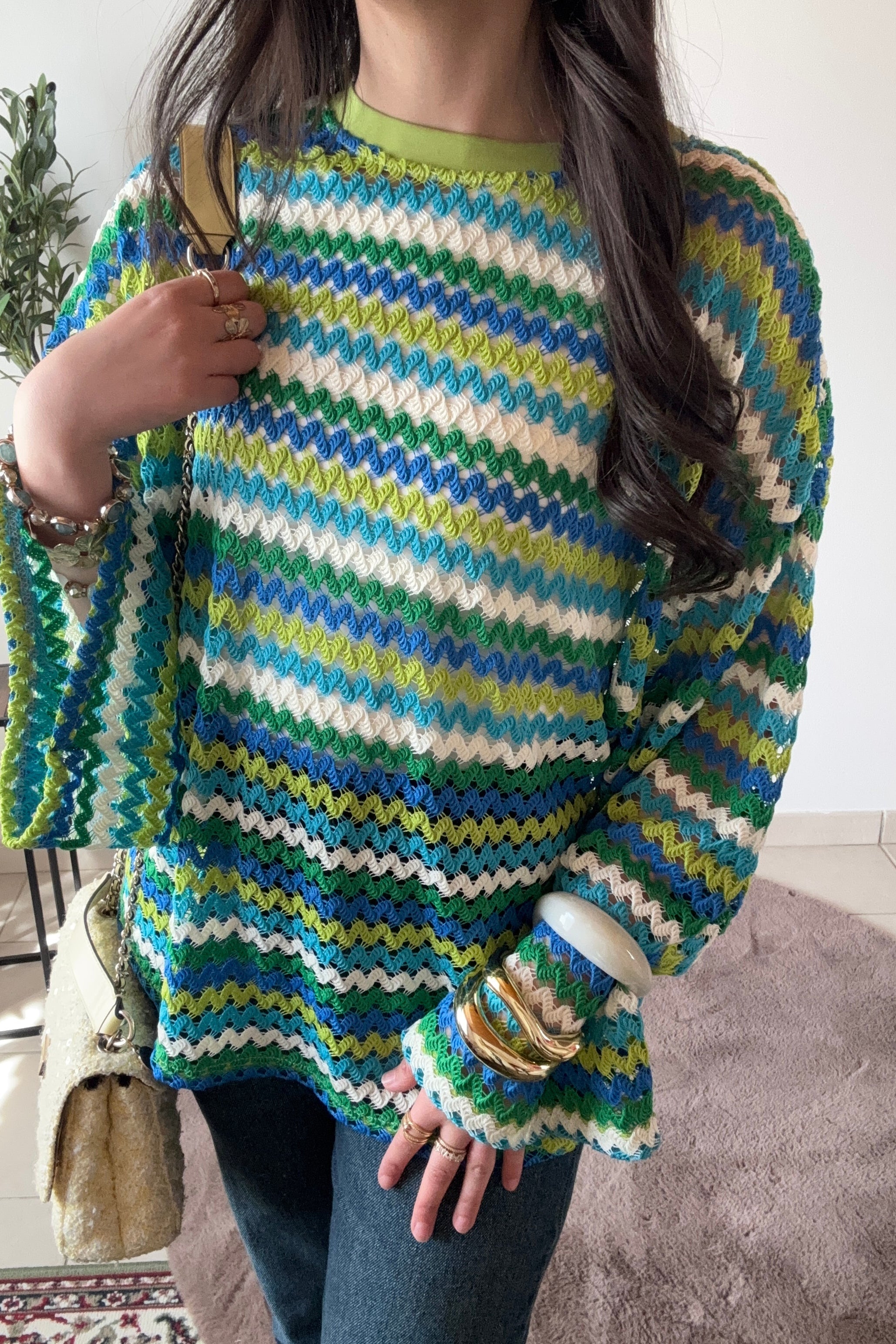 Kimono tricot multicolore