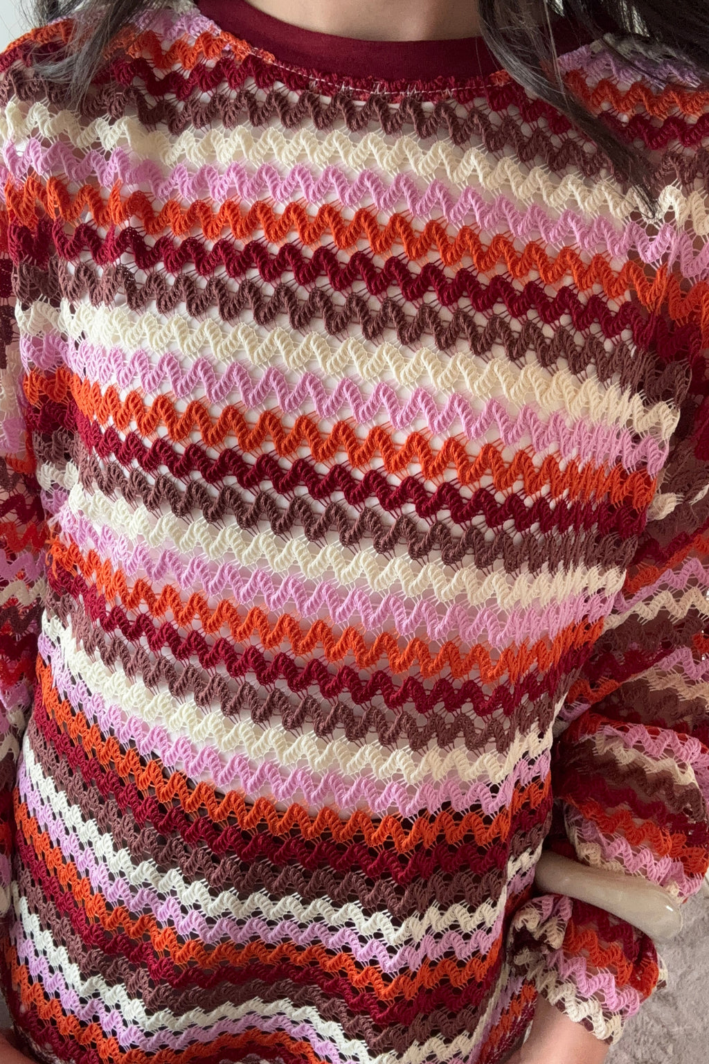 Haut tricot multicolore