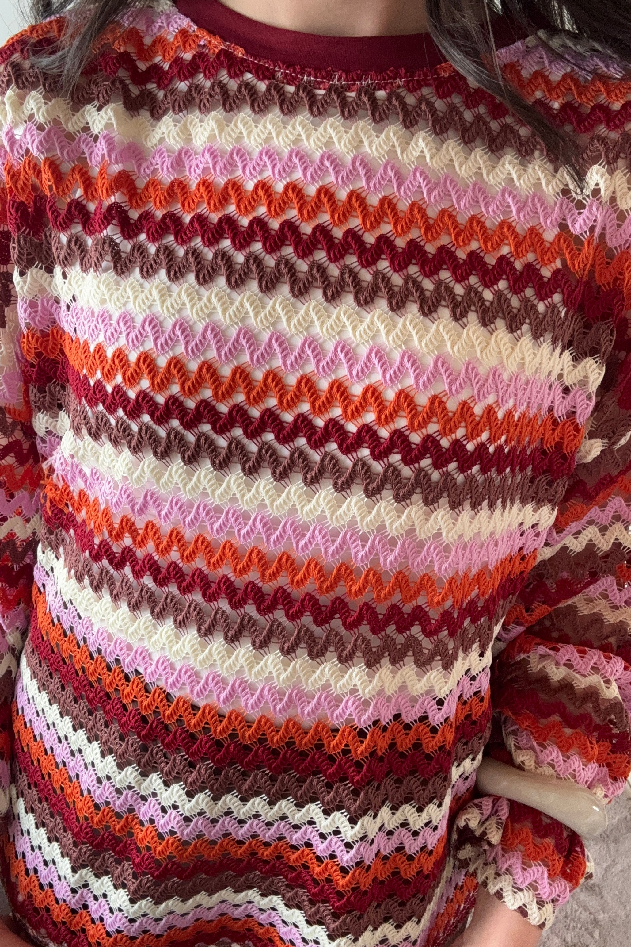 Haut tricot multicolore