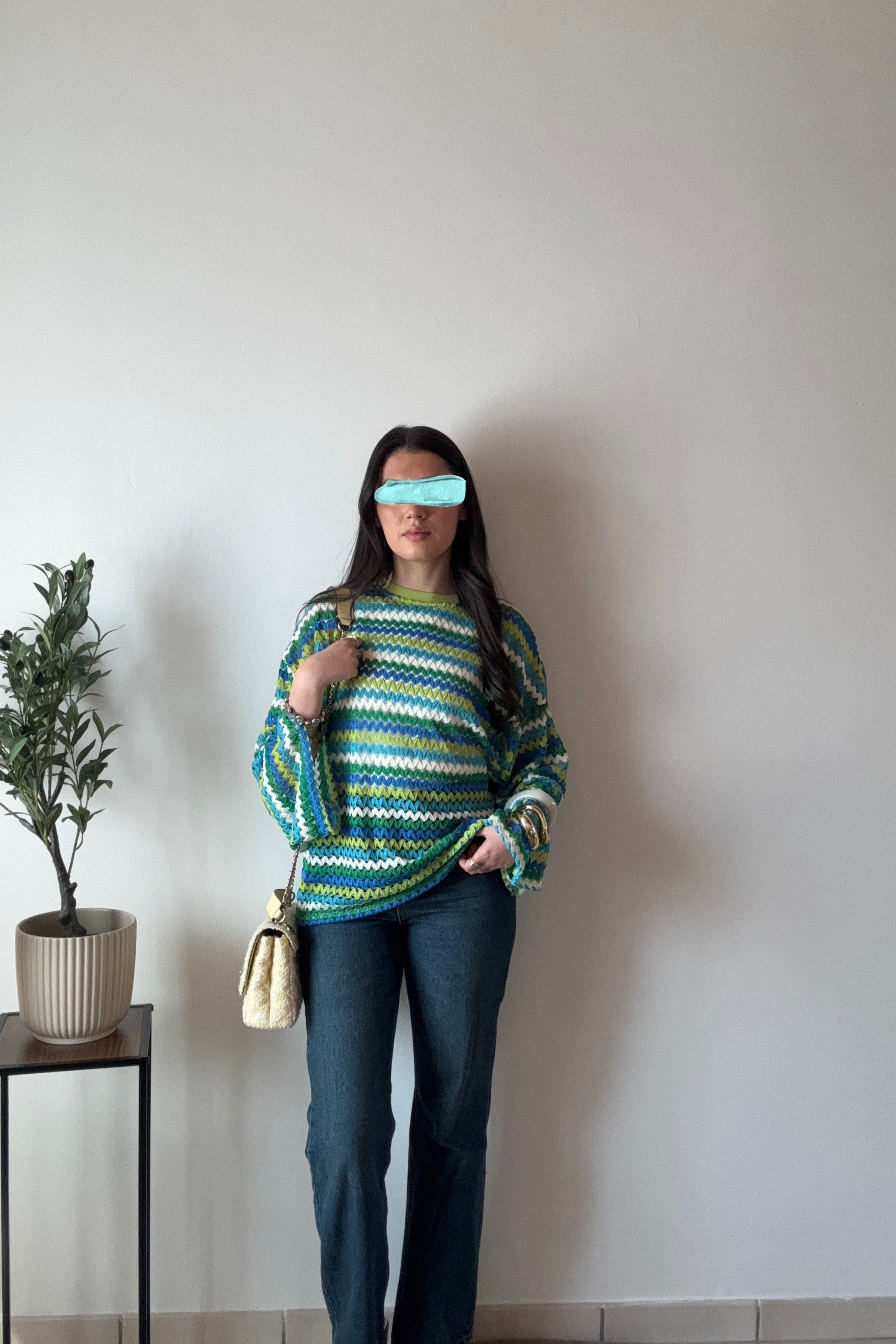 Haut tricot multicolore
