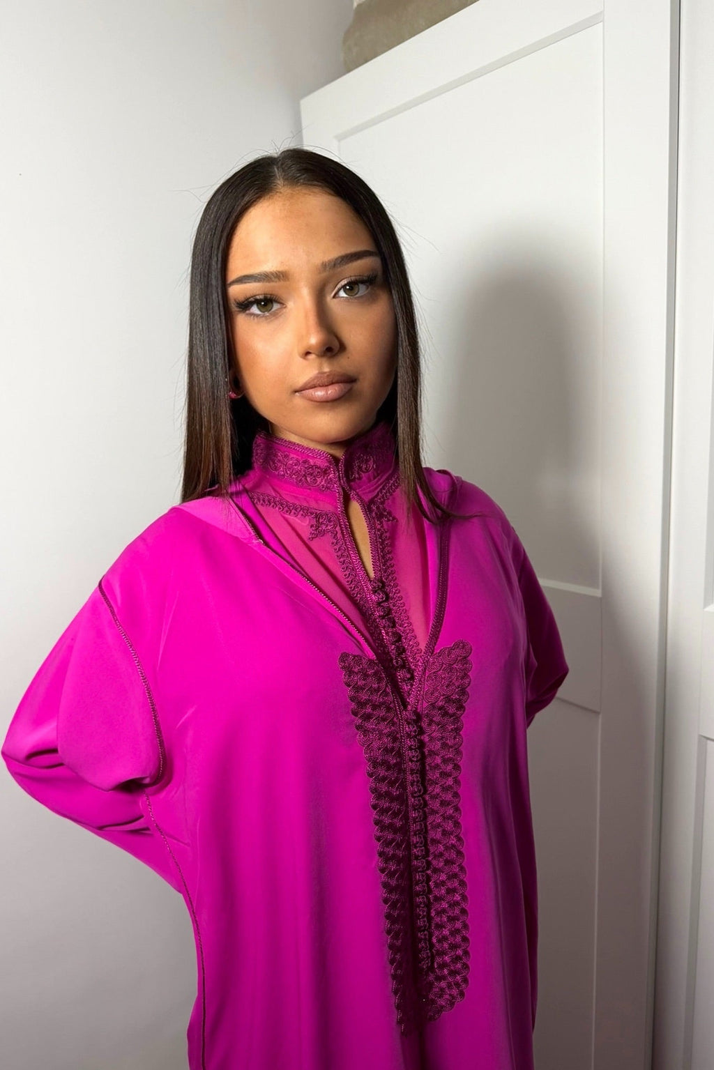 Jellaba deux pièces fushia