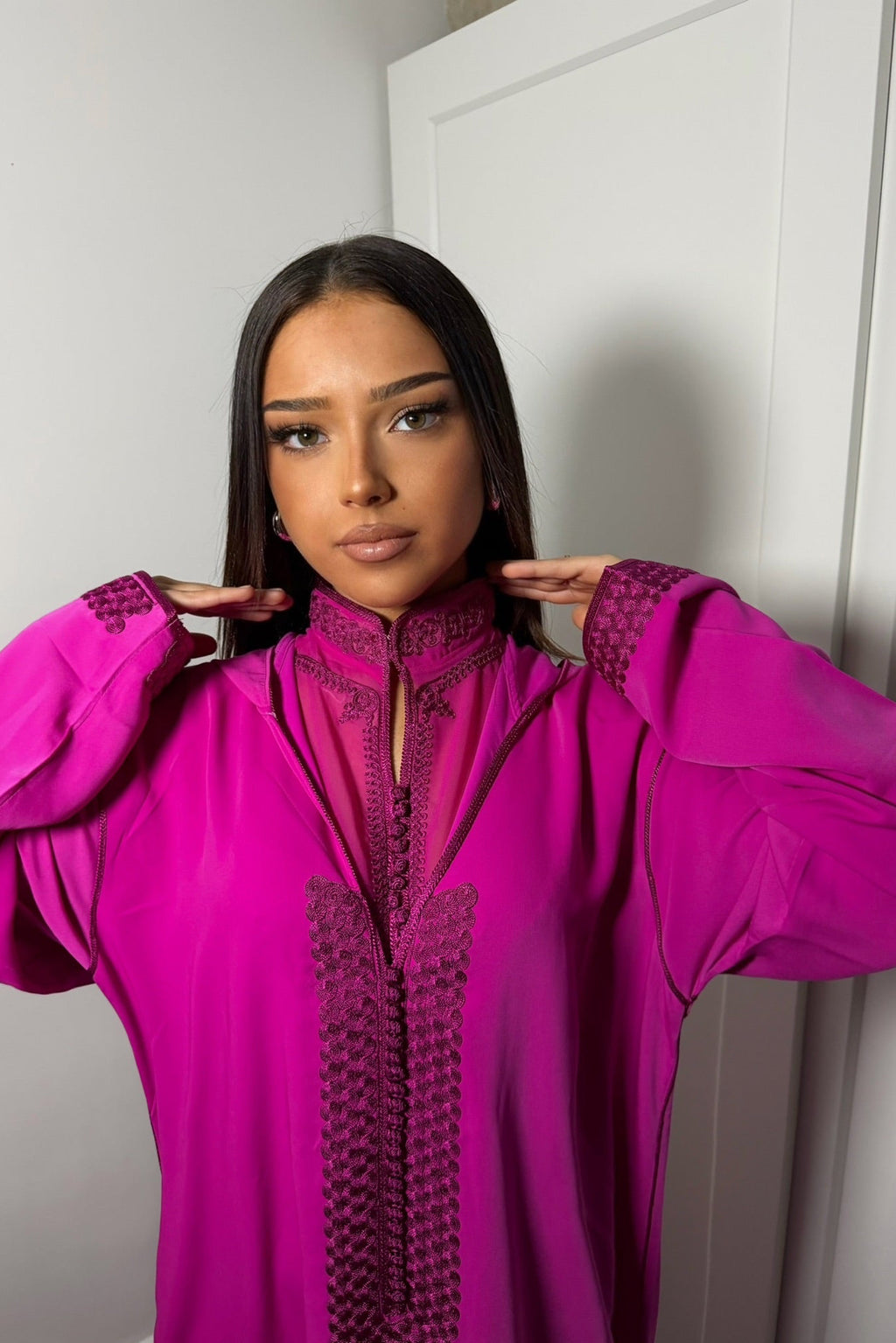 Jellaba deux pièces fushia