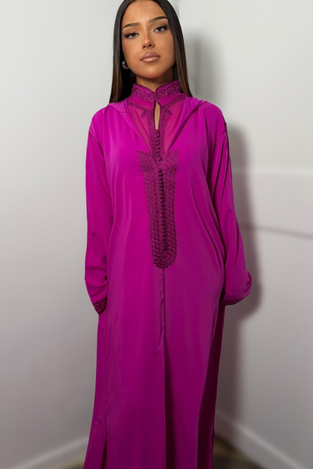 Jellaba deux pièces fushia