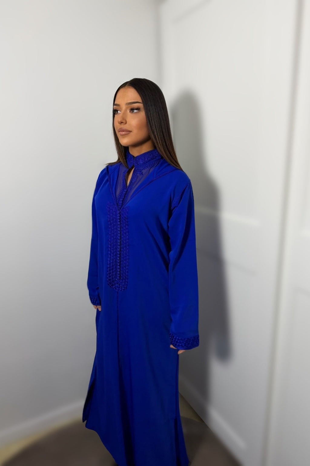 Jellaba deux pièces bleu roi