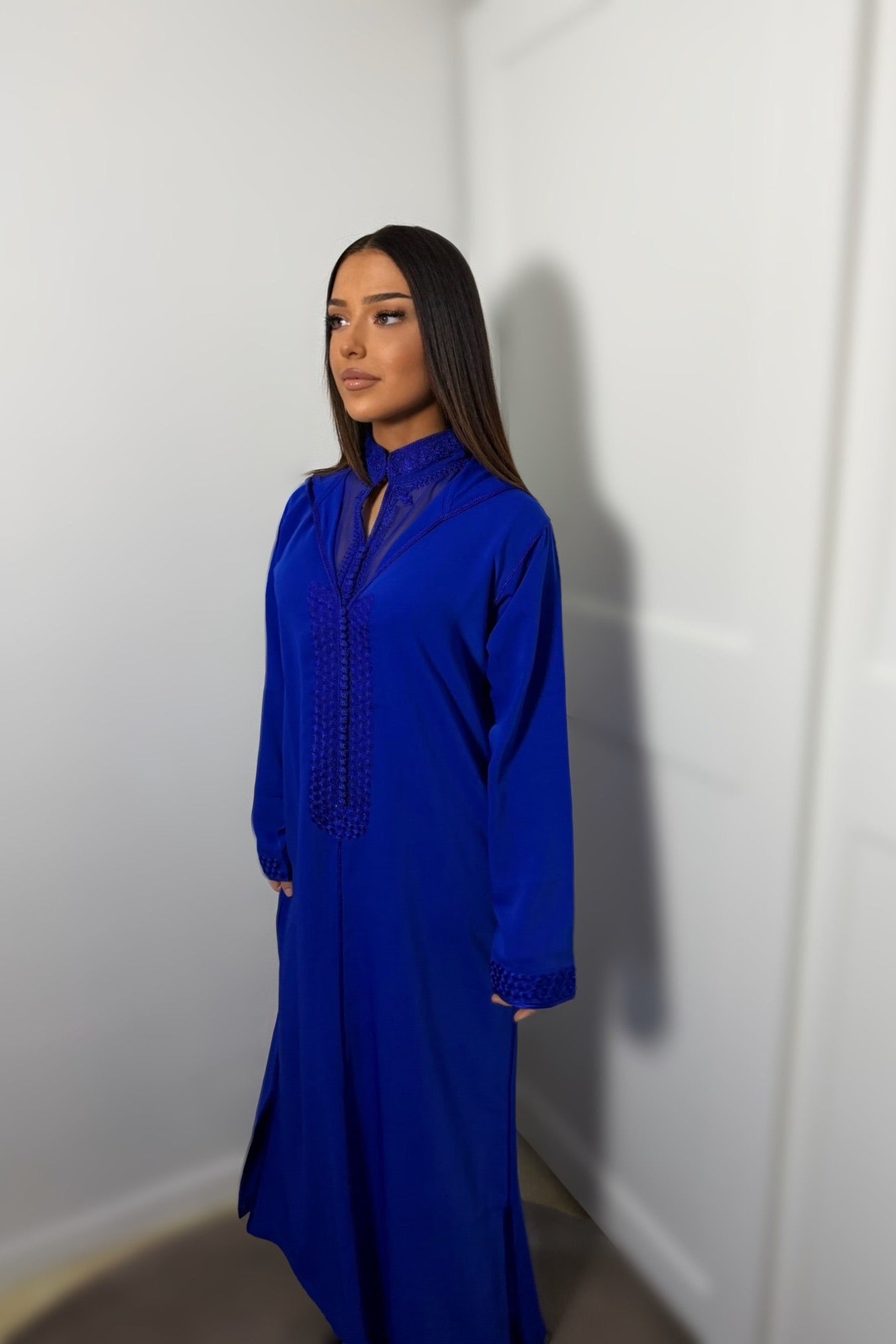 Jellaba deux pièces bleu roi