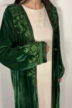 Kimono velour vert émeraude